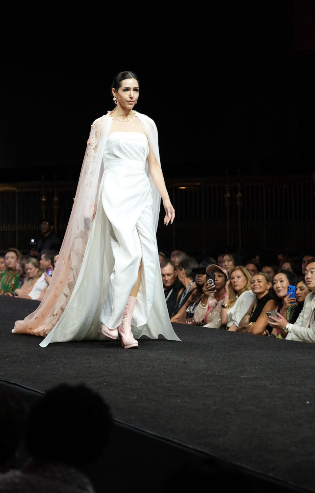 Blush Pink Glitter Bridal Cape Veil